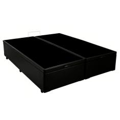 Cama Box Baú Queen Bipartido Sintético Sereneprime Preto 158x198x44