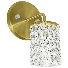 Arandela De Cristal Legitimo Clearwall Redonda Dourada