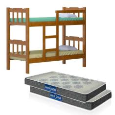 Beliche De Madeira Maciça Com 2 Colchões Probel D20 Nogueira Shop JM