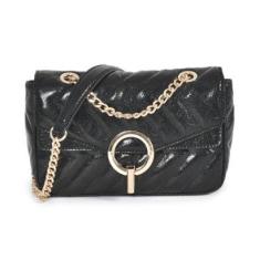 Bolsa Crossbody Matelassê Via Marte Puffer Alça Tiracolo de PU Corrente B1-170-Feminino