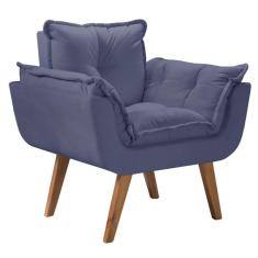 Poltrona Opalla 1 Lugar Suede Dsalla Azul Bic