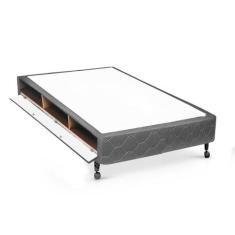 Cama Box Closet Solteiro Poli Tecido Gray (88x188x27) - Castor