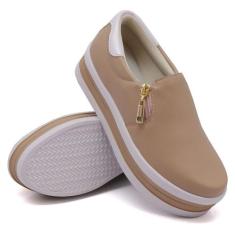Tênis Slip On Feminino Sapa tênis Estiloso Moda Jovem Casual Elástico 