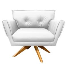 Poltrona Giratória Anitta Corino Branco