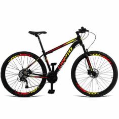 Bicicleta Aro 29 Cripto 27v Alivio Freio Hidraulico Trava k7, Preto, A