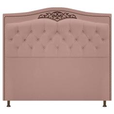 Cabeceira Estofada Yasmim 90cm Solteiro Suede Rosê