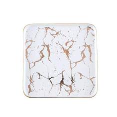 JLXZHOME Prato quadrado de jantar de cerâmica de porcelana, prato de lanche para bolo, prato de sobremesa, branco fosco, 15 cm