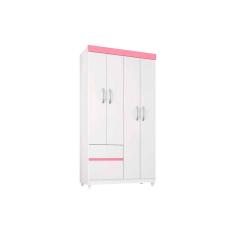 Guarda Roupa Demóbile Lotus Branco/Rosa