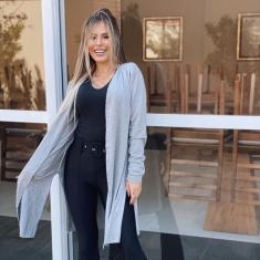  Cardigan Viscolycra  Feminino Longo - Único