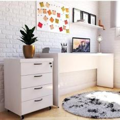 Mesa de Escritório Natus 40mm 160 Bramov Móveis Branco