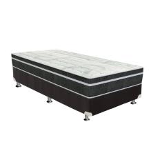 Cama Box Solteiro: Colchão Molas Orthoflex Bonnel Venezia + Base CRC Suede Black(78x188)