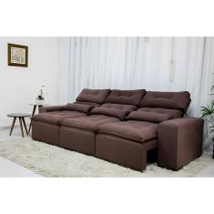 Sofá Retrátil e Reclinável 2,10m em Tecido Suede  - Montagem Inclusa