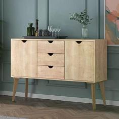 Buffet Aparador 2 Portas 3 Gavetas 120cm Retalho Madeira