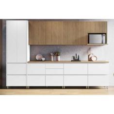 Cozinha Modulada Completa Rainha Gourmet 7 Peças C7P01 Branca/Nature -