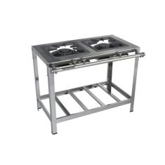 Fogão Industrial 2 bocas 40x40 Inox Metalmaq, Gás de Botijão (GLP)