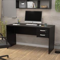 Mesa De Escritório 1.40x60 Com Gaveteiro Tampo 30mm - NetMobil, Preto