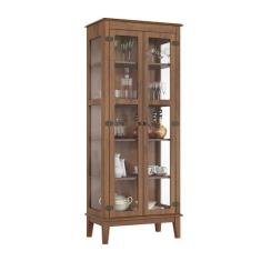 Cristaleira de Madeira Maciça 2 portas - Apaixone&Decore, Amêndoa