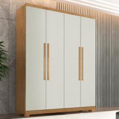 Guarda Roupa Solteiro 4 Portas 3 Gavetas com Pés Amsterdã - Rufato