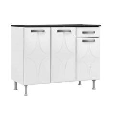 Balcão de Cozinha com Tampo 3 Portas 1 Gaveta Rubi Smart Telasul