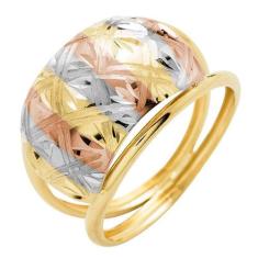 Anel de Ouro 18k Feminino Tricolor Altezza Tricolore - Meu Anel, 25