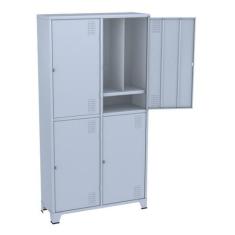 Roupeiro em aço insalubre com 4 portas grandes com divisória e sapatei