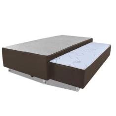 Cama Box Bicama Auxiliar Solteiro Sintético Espuma 8cm 88x188x40 Marro