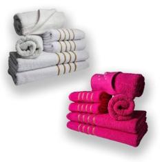 Jogo De Toalhas 12pcs - 4 Banhos 4 Rosto 4 Tapetes Br+rs - Toalhas Bek