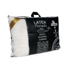 Travesseiro De Látex Basic Premium Flocos Perfil Baixo 43x62x13cm
