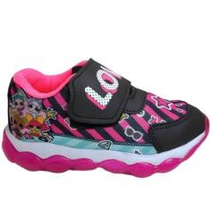Tênis Luz Infantil Menina Casual Com Led Calce Fácil Mini Pé Mp-2205-Feminino