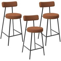 Kit 03 Banquetas Baixa Para Cozinha Sala De Jantar Bar Bancada Milão L