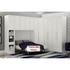 Quarto Casal Modulado Rizon 5 Peças (1 Armário Ponte + 1 Closet + 2 Gu