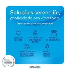 Cama Baú Serenelife em Madeira de Eucalipto, Chenille Bege, King Size