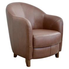 Poltrona Decorativa Sala de Estar Pés Madeira Kairós Couro Caramelo - Gran Belo