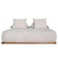 Sofá 2 Lugares 160cm Ilha Base Madeira Viero S06 Boucle Bege - Mpozenato