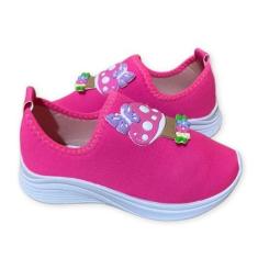 Tênis Calce Fácil Infantil Menina Lançamento Cogumelo Escolar Confortavel Volta as Aulas-Feminino