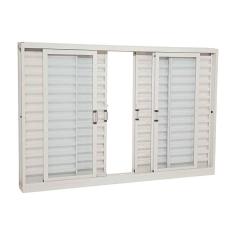 Janela Veneziana em Aço 100 x 120 x 12 cm 6 Folhas Pratika Sasazaki