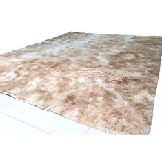Tapete para Sala 1,40x2,00 Felpudo Luxo Macio e Peludo - Bege Mesclado Claro.