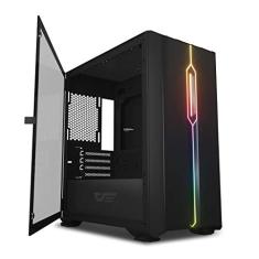 Gabinete Aigo DLM23 RGB Preto Com Vidro Temperado