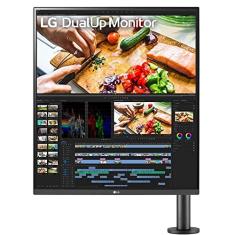 Monitor LG Ergo DualUp 28 SDQHD, 60Hz, Nano IPS, HDMI e USB-C, HDR 10, Ajuste de Altura, Som Integrado, VESA, PBP - 28MQ780