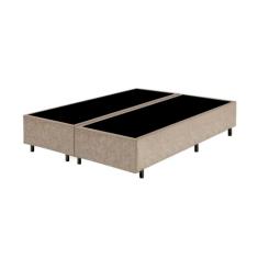 Base Box King Bipartido Santo Box Suede Bege 40x192x203