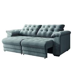 Sofá Retrátil e Reclinável Bipartido 3 Lugares 2,30m Suede Veludo Coliseu Selmer