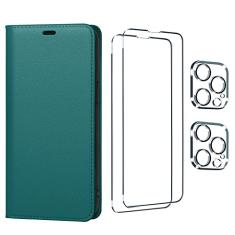 Utook Capa carteira compatível com iPhone 14 Pro, capa magnética de couro genuíno com flip para celular com cartão de crédito bloqueio RFID à prova de choque para telefone 14 Pro 6,1 polegadas 5G