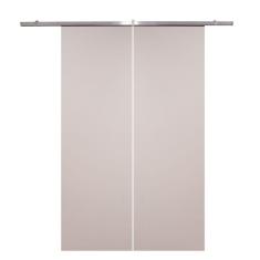 Porta De Correr Dupla Branco Prime Kit Alumínio 210x160