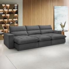 Sofá Retrátil e Reclinável 350cm Martinho Veludo - Celflex