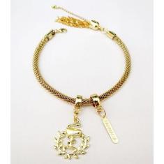 Pulseira Farmácia Com Placa Folheado A Ouro 18k - Milena Folheados