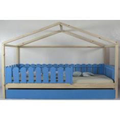 Bicama Montessoriana Solteiro Frente Casinha Colorida Madeira Maciça P