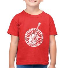 Camiseta Algodão Infantil Rock n Roll Never Die Guitarra - Foca na Mod