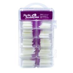 Tips Unhas Postiças Curvatura C, Para Unhas de Gel, Com 100 Unidades A