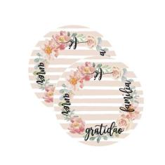 Sousplat Gratidão - NSW, 2 Peças, Sem base