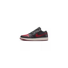 Nike Tênis feminino Air Jordan 1 Low, Vela vermelha para academia preta, 38 BR